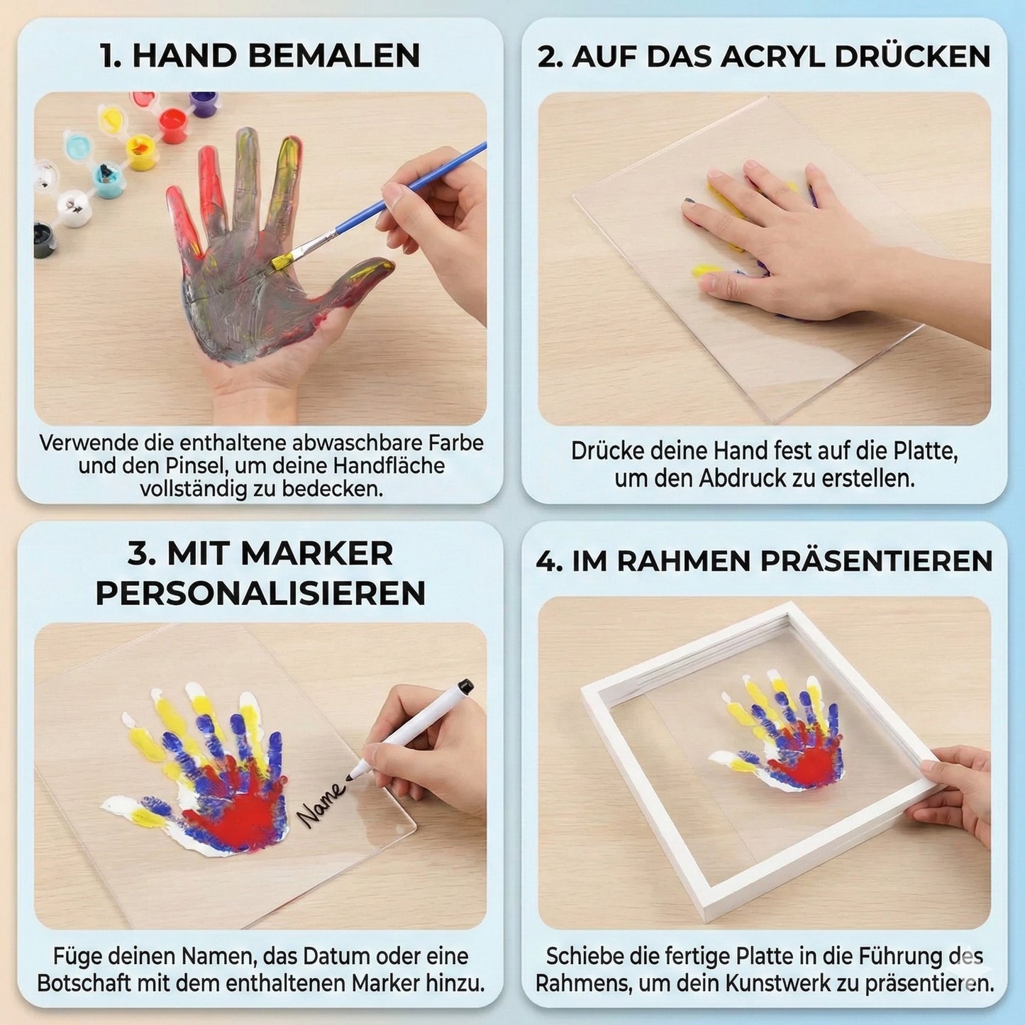 DIY Familien Handabdruck Set