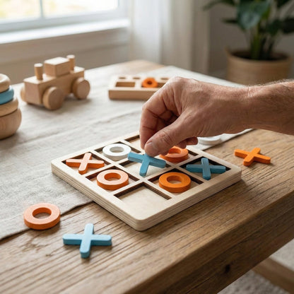 Montessori Holz Tic-Tac-Toe Spielset