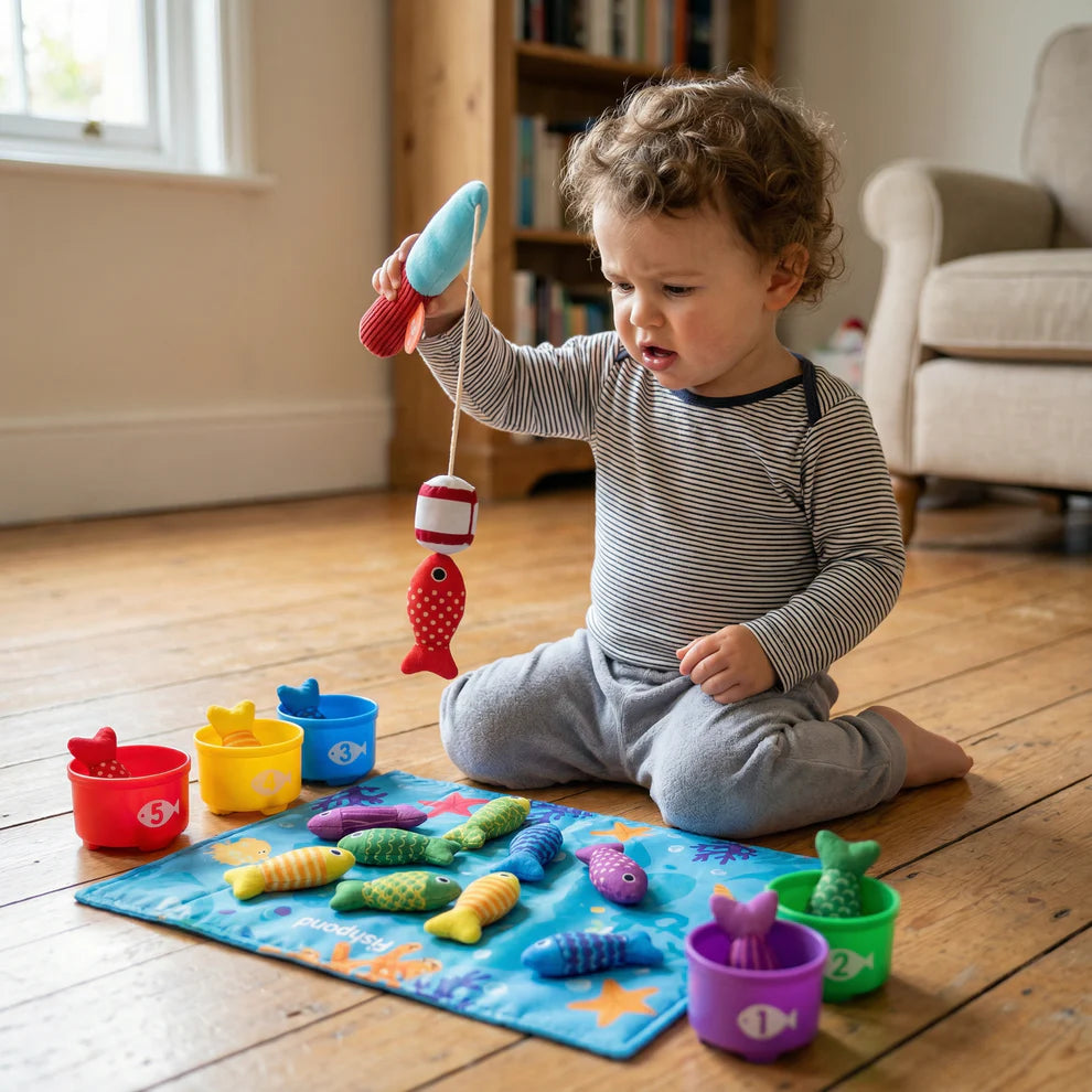 Montessori Plüsch Fischteich Kinderspielzeug