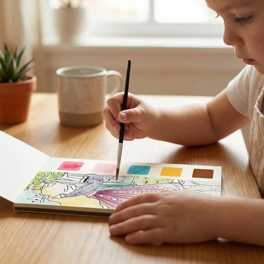 Malbuch mit integrierter Aquarellfarbe