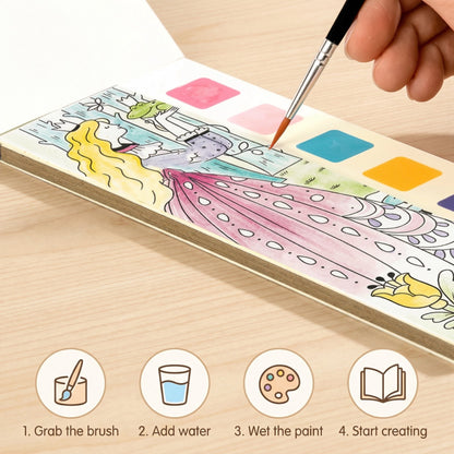 Malbuch mit integrierter Aquarellfarbe
