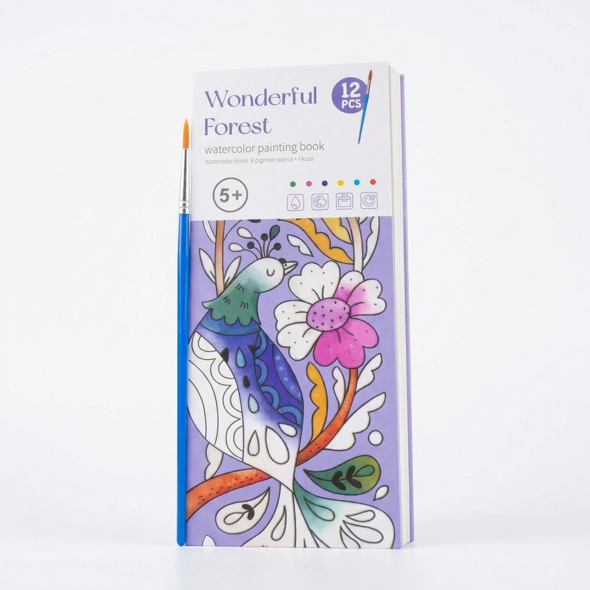 Malbuch mit integrierter Aquarellfarbe