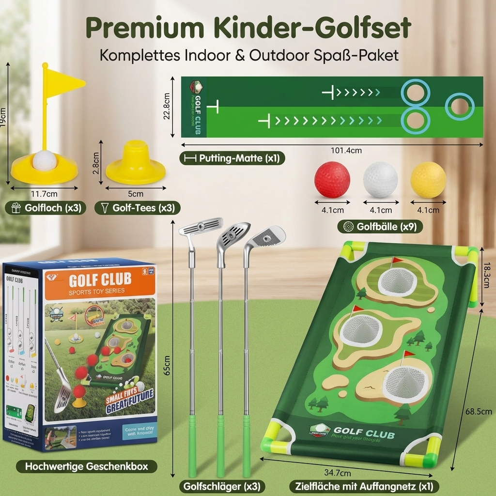 Mini-Golf-Set für Kinder & Familien